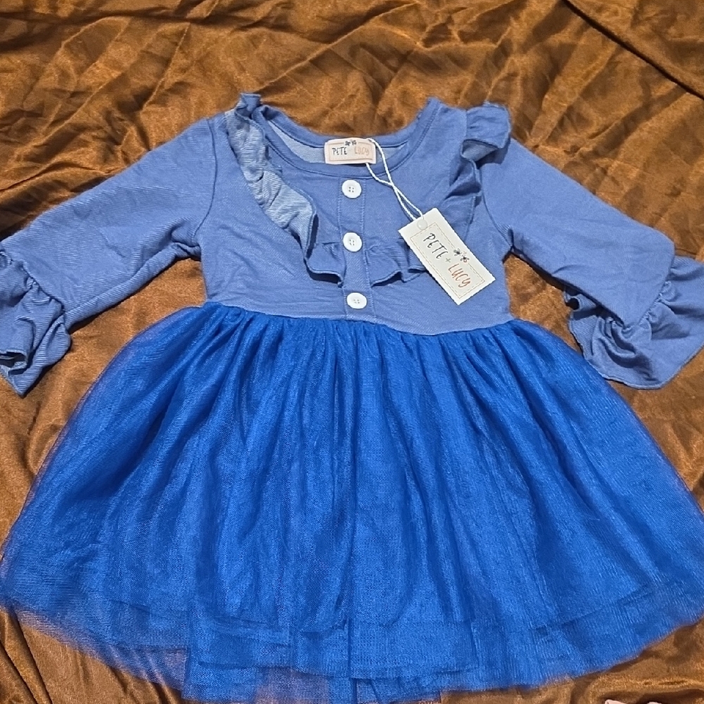 Charming Blue Ruffle Dress for Kids